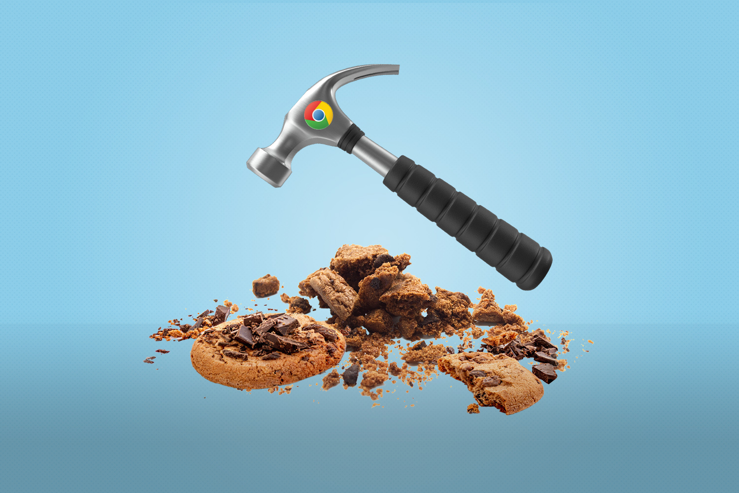 hammer crushing cookies